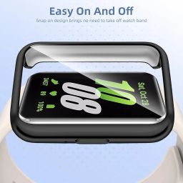 OpenTech Hard Silicone Protection Case Cover with Attached Screen Protector Compatible for Samsung Galaxy Fit 3 Full Coverage (Black) image 5