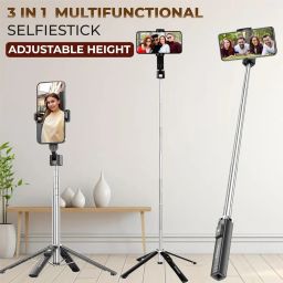 Kratos K4 Selfie Stick Tripod Stand, Extendable 102 Cms Long Selfie Stick for iPhone, 360° Rotation, 3 in 1 SelfieStick for Vlogging & Travel, Designed for iPhone, Samsung, and All Smartphones image 2