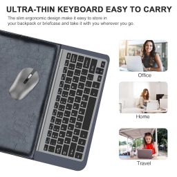 cimetech Mini Wireless Keyboard and Mouse, 2.4G Slim Keyboard and Ergonomic Mouse Set with 12 Multimedia Shortcuts for Computer, PC, Laptop, Tablet, Desktop, Android SmartTV (Grey) image 5