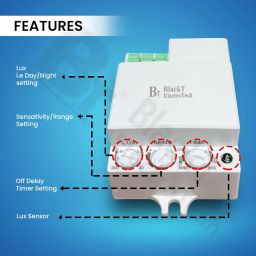 Blackt Electrotech 360 Degree Sq Type Microwave Motion Sensor with Light Sensor (Plastic, White) - 1 x Microwave Sensor Unit, 1 x Ceiling Fitting Plate, 1 x Instionas Manual, 2 x Mounting Screw Bill image 4