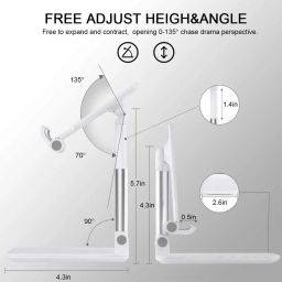 Dyazo Telescopic Multi Angle Adjustable and Foldable Mobile Phone Tabletop Stand, Anti Slip and Scratch Resistant, Compatible for Samsung Galaxy, MI, Vivo, iPhone, Oppo and All Mobile Phones- White image 5