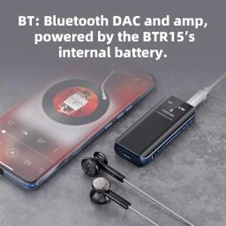 FiiO BTR15 Headphone Amps Bluetooth 5.1 Receiver High Resolution 384K/32Bit Native DSD256 USB DAC Supports LDAC/aptX HD/MQA for Smartphones/PC/Car/Home Audio (Blue) image 4