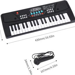 Storio Musical Sound Toys 37 Key Piano Keyboard Toy with Recording and Mic and Adapter for Power | 8 Rhythms 8 Tones 6 Demos Portable Electronic Keyboard Toy Beginners Age 3 to 5 Years Boys Girls image 5