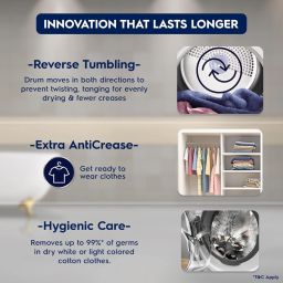 Electrolux 7.5Kg Fully Automatic Front Load Venting Dryer, Scandinavian Design with Reverse Tumbling, Smart Sensors, Colour Care Function, White, UltimateCare 300, EDV754H3WB image 1