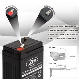 ZEN SMF 6V-4.5Ah SMF/VRLA Battery for Weight Machine, Toy & More Instruments image 5