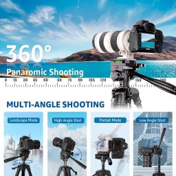 Tripod Stand for Mobile Phone and DSLR Camera for Best Video Recording Shoot 360 Rotaion 61 Inch (5 Feet) Suitable for iPhone image 4