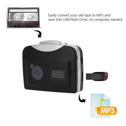 Cassette Tape-to- Converter Save into USB Flash Disk Auto Partition Standalone Recoer w/Earphone Black image 1
