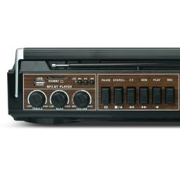 AudioBox RXC-25BT Retrobox 2 Way Speaker System Boombox w/Bluetooth Connectivity, AM/FM/SW, USB and SD Card Connection, & Cassette Player, Black image 3