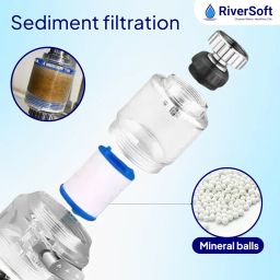 RiverSoft EcoBlu EB-03 360° Rotatable Kitchen Faucet Tap Extender with Filter | 3 Flow Modes | Removes Sediments | with Mineral Balls image 4