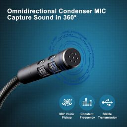 TRIDEO [𝟏𝟓 𝐘𝐄𝐀𝐑𝐒 𝐖𝐀𝐑𝐑𝐀𝐍𝐓𝐘 Mini USB Gooseneck Desktop Microphone for PC, Laptop, and Computer - Plug and Play, Compact Design, Ideal for Gaming, Streaming, Podcasting image 4