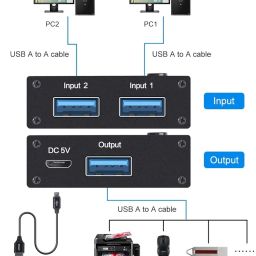 KCEVE USB 3.0 Switch Selector, 2 In 1 Out USB Switcher For 2 Computers Share 1 USB Devices, Mouse, Keyboard, Scanner, Printer image 2