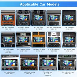 8 Core 4G+64G for Jeep Wrangler Chrysler Dodge Ram Chevrolet Android 13 Car Stereo with Wireless Carplay Android Auto, 7 Inch Car Radio Support GPS/WiFi/Bluetooth/DSP/SWC+ Backup Camera image 2