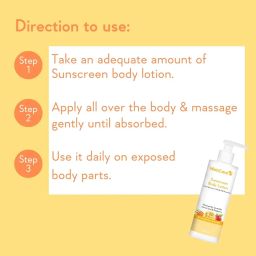 WishCare Sunscreen Body Lotion with SPF 50 PA+++ - Broad Spectrum UVA & UVB Protection, No White Cast, Enriched with Carrot Seed & Raspberry - Body Sunscreen Lotion 200ml image 5