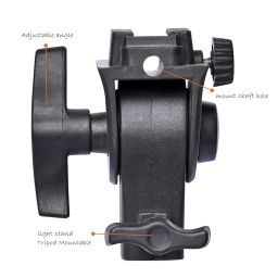 Hanumex® Universal Umbrella Bracket Flash Light Stand Holder – Adjustable Flash Bracket Adapter with Dual Hot Shoe Mount, Durable & Versatile Design for Studio Photography Lighting image 1