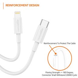 amazon basics TPE Type-C to Lightning Cable | 30W Fast Charging, 480Mbps Data Transfer Speed | Compatible With iPhone, iPad Air, Pro, Mini, iPad | 1 meter (White) image 5