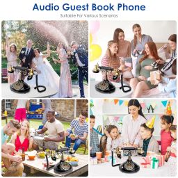 Audio Guest Book Phone - Classic Retro Style - Black - Event Guest Book - 5 Minutes Recording Capacity - USB Powered - Digital Answering System - Single-Line Operation image 3