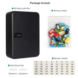 oddpod™ 48 Keys Numeric Lock Metal Wall-Mount Security Key Box/Safe Cabinet with Key Tags (Black) image 5