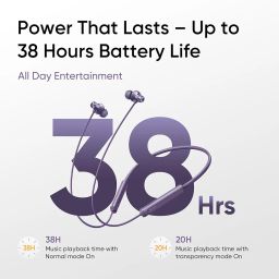 realme Buds Wireless 5 ANC in Ear Bluetooth Headphones,50dB ANC, 13.6mm Dynamic Bass Driver,360? Spatial Audio,45ms Low Latency,Upto 38hrs Playback,IP55 Rating,Dual Device Connection(Twilight Purple) image 3