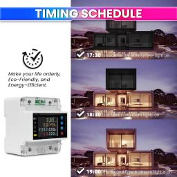 amiciSmart WiFi Bi-Directional Energy Meter with Adjustable Over/Under Voltage, Overload & Leakage Protection, Auto Reconnect, Single Phase 220VAC, 80A image 3
