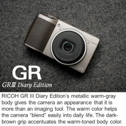 Ricoh GR III Diary Edition, Metallic Warm-Gray Body with Dark Brown Grip and Natural Silver Ring, Digital Compact Camera with 24MP APS-C Size CMOS Sensor, 28mmF2.8 GR Lens (in The 35mm Format) image 1