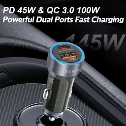 Bestor VoltDrive Pro 145W Car Charger with Dual Output, 45W Type C PD and PPS, USB A Port Support Super Wooc(100w), BIS Certified and Compatible with, All Smartphones, Tablets and Other USB Devices image 1