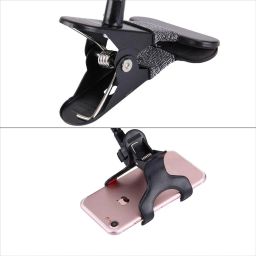 Tabletop Stand for Mobile Tablet and E-Reader, Clip Mount, Multi-Angle, Foldable, Lazy Bracket-Black image 4