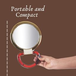 Professional Series Extra Large Size Round Double Sided Magnifying Makeup Mirror with Handle for Men & Women, 27 x 18.5 x 1.5 cm image 5