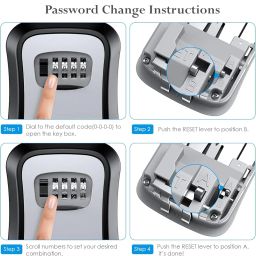 Heavy-Duty Combination Key Lock Box for Secure Key Storage by HEBEZON – Wall Mounted, Weather-Resistant image 5