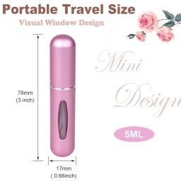 ERZA Mini perfume Refillable Atomizer Container, Portable, Cologne Travel Size, Scent Pump Case, Fragrance Empty spray bottle for Aftershave Traveling and Outgoing 5ml, Random Color, Pack of 2 image 1