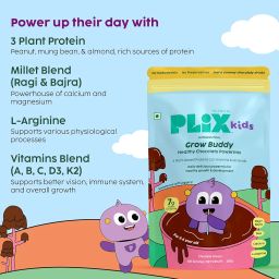 PLIX - THE PLANT FIX Grow Buddy Nutritional Powder for Kids | Enriched with DHA & 20 Vitamins & Minerals | Supports Growth, Immunity & Brain Development | 900g | Pack of 3 image 4