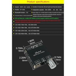DHRUVPRO XY-C50L Bluetooth-compatible 5.0 Wireless Audio Digital Power Amplifier Stereo Board 50Wx2 Bluetooth-compatible Amp image 5