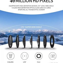 4K Viran Vlog Camera Wi-Fi and Remote Control, 170-Degree Wide-Angle Lens, Built-in EIS, Adjustable View Angle, Ideal for Vlogging, Live Streaming, and Social Media image 5