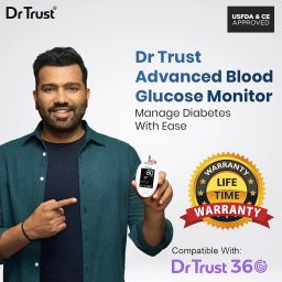 Dr Trust (USA) Fully Automatic Blood Sugar Testing Glucometer Machine with 10 Strips-9002 (White) image 1
