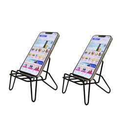 Black Matt, Wire Freamed Mobile Holder – 6 Adjustable Angles, Lightweight, Secure Grip, and Hassle-Free Charging. Perfect for Desk, Office, and Home Use (Pack of 1) image 1