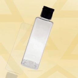 zms marketing 100ml Empty Clear Square Bottle with Black Flip Top Cap,Multipurpose Reusable Container for Hair Oils, Shampoo, Conditioner, Lotion, Medicated Oil and Sanitizer (PACK OF 10) image 1