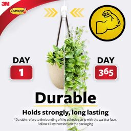 3M Command, Jumbo Utilty Wall Hooks, Up to 3.4kg, Holds Strongly, Heavy duty, Reusable, Adhesive hooks for wall, Multi-surface, Damage free hooks for hanging (White, 1hook, 4 strips), Plastic image 2