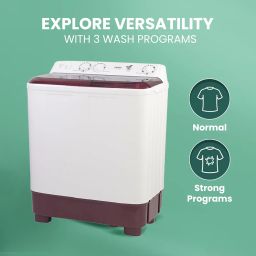 Haier 7 Kg 5 Star Semi Automatic Top Load Washing Machine with Anti Bacterial Cross Pulsator and Spray Function (HTW70-1187BTN, Anti Rat Mesh, Magic Filter, Castors, Burgundy) image 3