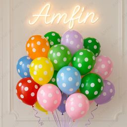 AMFIN® (Pack Of 30) Polka Dots Balloons Multicolor image 5