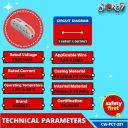 5Pcs Compact Lever Wire Nut Connector (1 in 1 Out), Splicing Wire Connector, Universal Quick Wiring Cable Connection Push-in Conductor Terminal Block, Electrical Connector for Multiple Types of Wires, Insulated, Safe, Reusable, CE & RoHS Certified, 28-12 AWG image 2