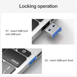 USB Port Blocker - Pack of 10, Blue with Key,Dust and Moisture Proof image 3