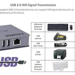 HDMI Extender 120M HDMI KVM Extender Over Enthernet/LAN via Single cat5e/6/7 120M HDMI KVM Over IP Extender Full HD 1080P - grey image 3