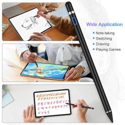 Universal Stylus Pen Compatible with iOS &Android Enabled Devices, High Precision & Sensitivity,Rechargeable Stylus Works with All The mobiles/Tabs Free Glove Inside The Box., White image 2