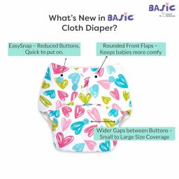 SuperBottoms BASIC Pack of 2 Diaper + 2 Inserts, Combo Pack of Assorted Freesize Washable and reusable cloth diaper with dry feel soakers,Unisex Baby (5-17kgs). image 1