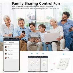 Ledgebit Smart Home Touch Wi-Fi Light Switch,1 2 3 Gang Smart Zigbee/Wi-Fi Wall Switch Smart Switch (White) image 4