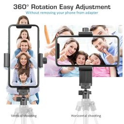 OAHU Cell Phone Tripod Mount Adapter with Tripod Ball Head 360° Rotatable for Universal Smartphone Samsung Galaxy iPhone Holder for Tripod Selfie Stick Monopod Etc image 2