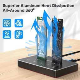 ETZIN External NVMe M.2 SSD Stand with Clone Function PCIe NVMe M.2 SSD Support M.2 SSD Case (M Key/B + M Key) Support USB 3.1 Gen2 10Gbps High Speed Data Transfer External Base Case Support. image 4