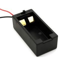 Electronicspices (Pack of 2) 9V Battery Holder with ON Off Switch Black Cover Lead Wires 9V Battery holder image 2