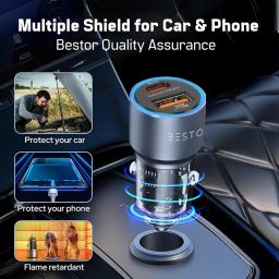 Bestor VoltDrive Pro 145W Car Charger with Dual Output, 45W Type C PD and PPS, USB A Port Support Super Wooc(100w), BIS Certified and Compatible with, All Smartphones, Tablets and Other USB Devices image 5