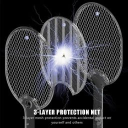 Mosquito Killer Bat with Uv Light Lamp Five Nights Mosquito Killer Autokill 2 in 1 Mosquito Racket 1200Mah Lithium Ion Rechargeable Battery Handheld Electric Fly Swatter Easy use Home4 image 3