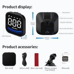 Digital GPS Speedometer Universal Car Head Up Display G4 Multifunction GPS Speed Meter for All Vehicle image 5